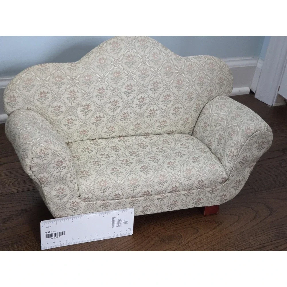 Vintage Victorian Style Upholstered 18in Doll Couch Sofa Furniture Dayton Hudson